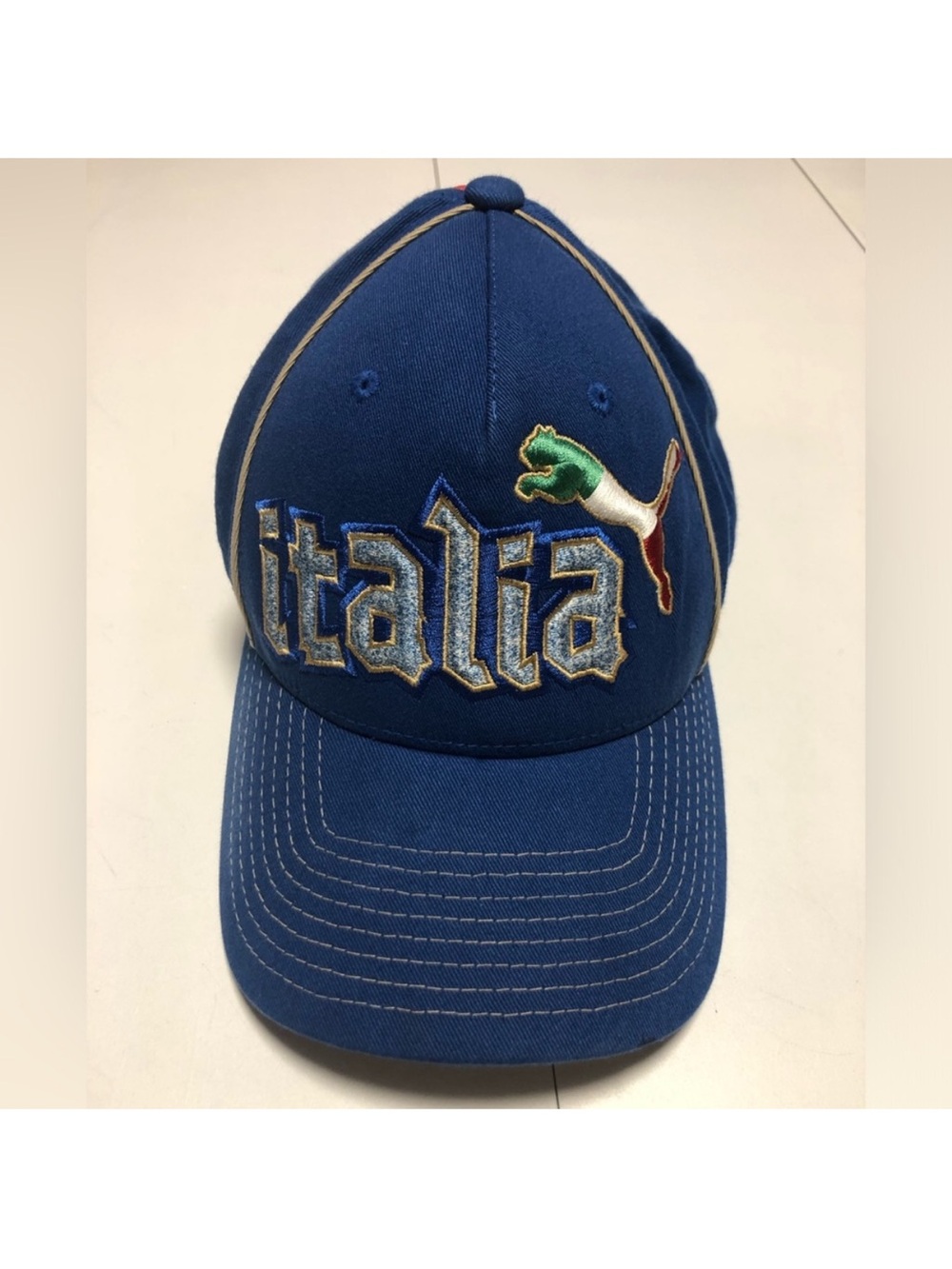 Vintage Puma Blue Italia Embroidered Baseball Cap